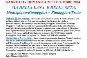 VIA DELLA LANA E DELLA SETA - Montepiano-Rimaggiori-Prato 21/22 settembre 2024