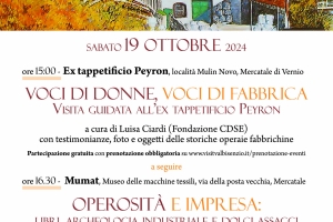 VOCI DI DONNE, VOCI DI FABBBRICA  Tappetificio Peyron VERNIO 19/10/24